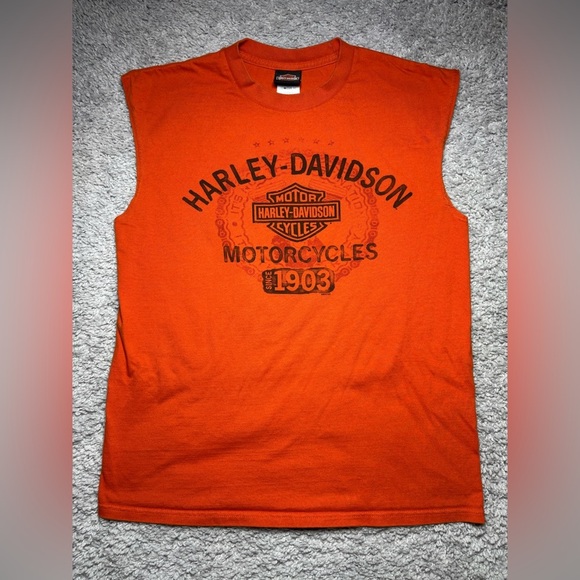 Harley Davidson Shirt Mens Large Sleeveless Crewneck Tank HD Motorcycles Dice - Picture 1 of 5